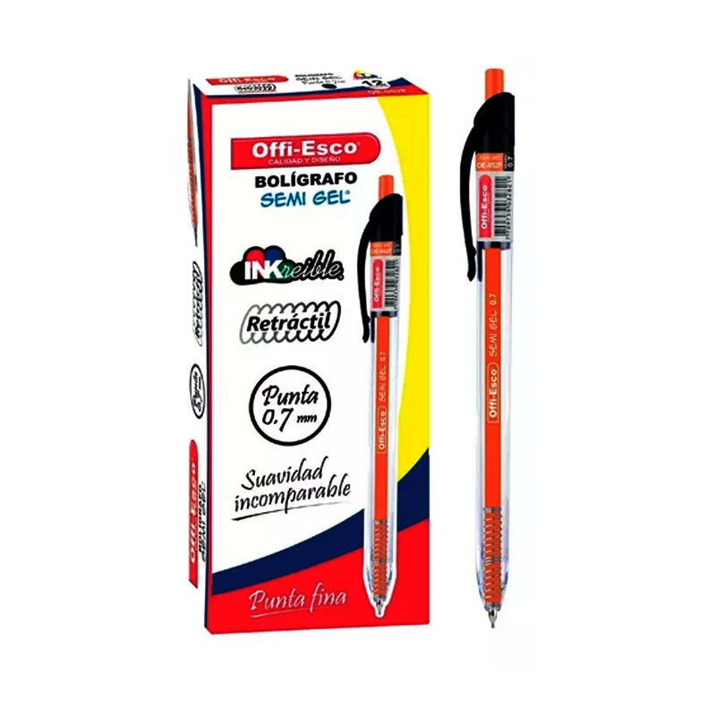 ESFERO RETRACTIL OFFI-ESCO X12 UN.