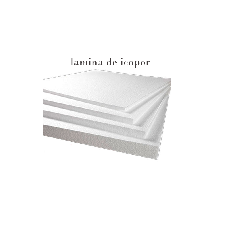 LAMINA DE ICOPOR OCTAVO DE 12MM X10 UNIDADES