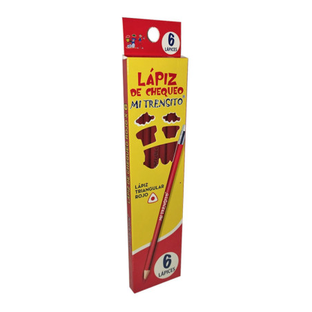 LAPIZ ROJO TRENSITO CAJA X 6