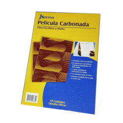 PELICULA CARBONADA OFICIO AZUL X 50