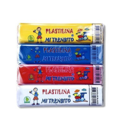 PLASTILINA EN BARRA TRENSITO PAQUETE DE 12