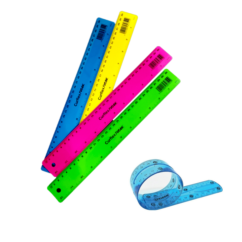REGLA FLEXIBLE DE COLORES X 12
