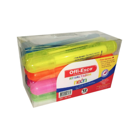 RESALTADOR OFFI ESCO NEON CAJA X12