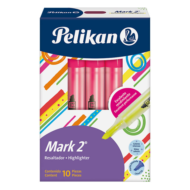 RESALTADOR PELIKAN MARK 2 FUCSIA CAJA X 10