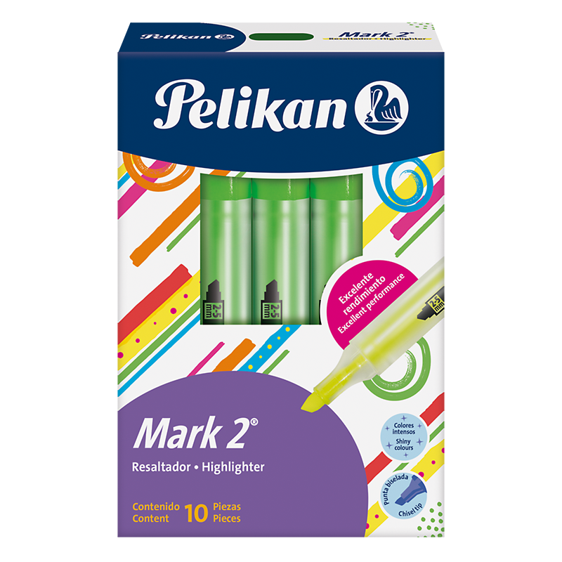 RESALTADOR PELIKAN MARK 2 VERDE CAJA X 10