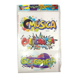 ROTULO ESCOLAR PARA CUADERNO ESPAÑOL X 12 MATERIAS