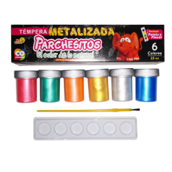 TEMPERA EN CAJA COLORES METALIZADOS