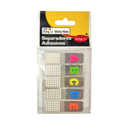 BANDERITAS ADHESIVAS DE COLORES x 5 LETRAS O NUMEROS