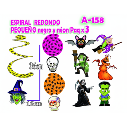 HALLO DECORACIÓN ESPIRAL REDONDO NEON PQT X3 A158