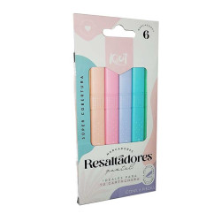RESALTADOR 6 UNIDADES PASTEL DELGADO KIUT