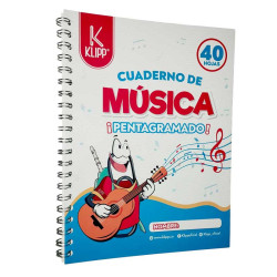 CUADERNO PENTAGRAMADO MUSICA ARGOLLADO 40 HOJAS KLIPP