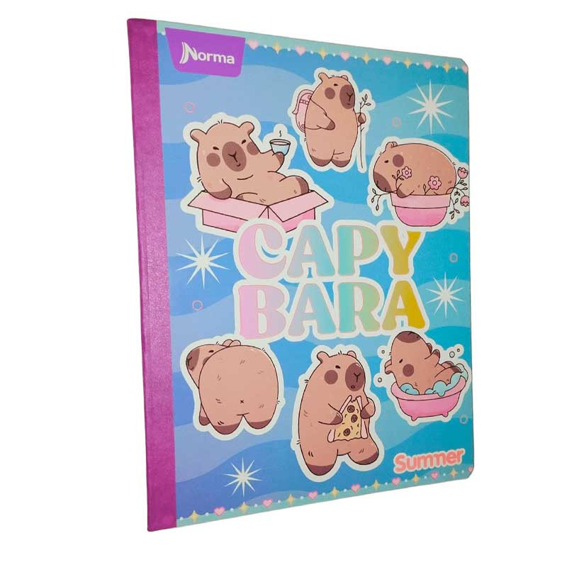 CUADERNO COSIDO CUADROS 50 HOJAS SUMMER CON STIKER