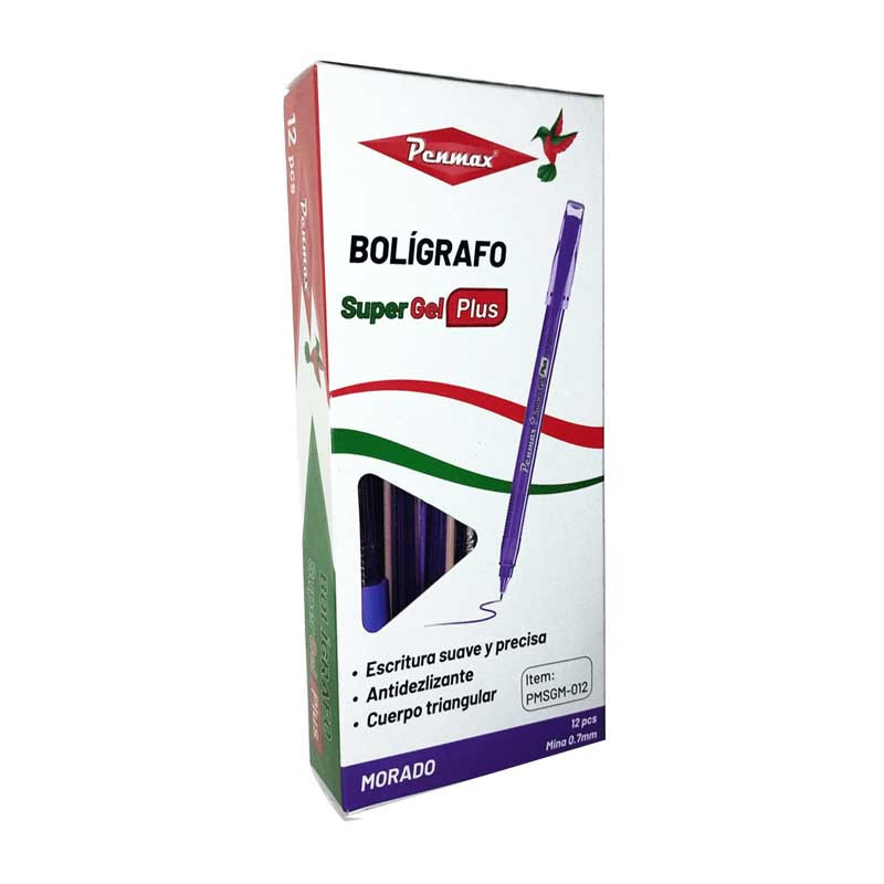 ESFERO SUPERGEL 07 * 12 PENMAX MORADO