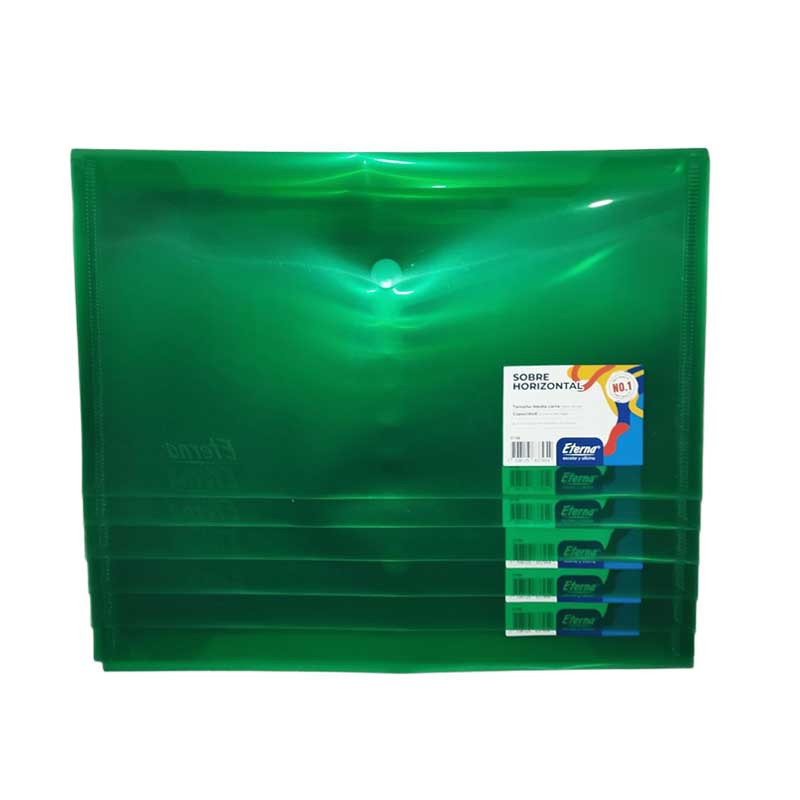 CARPETA DE BOTON ETERNA MEDIA CARTA HORIZONTAL REF 789 PAQUETE DE 12