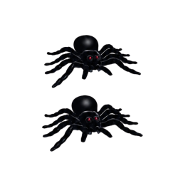HALLO 2026 ARAÑA PLASTICA FLOCK PEQUEÑA PAQUETE POR 2  A123