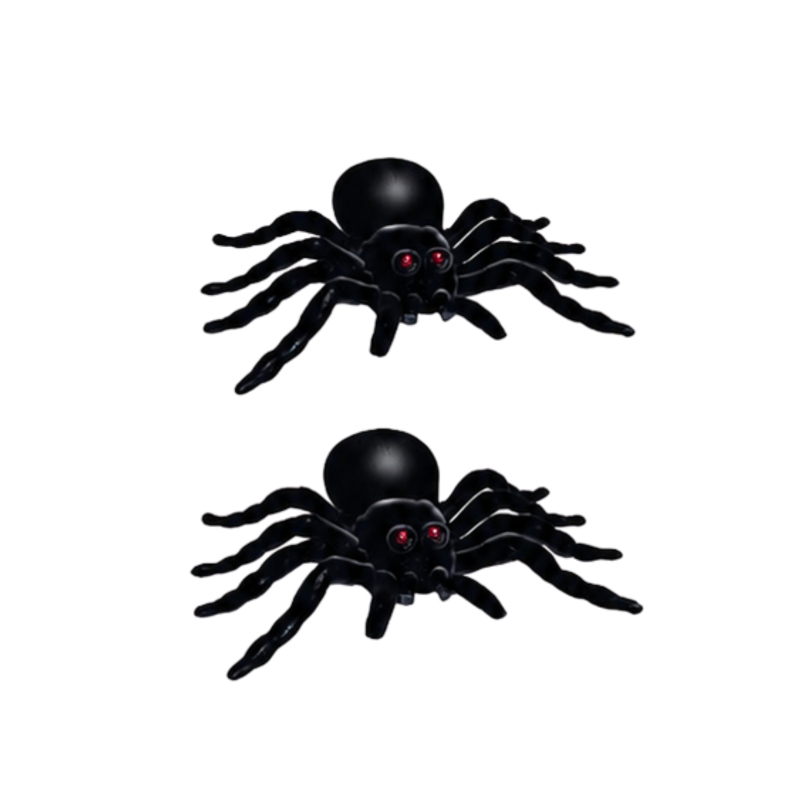 HALLO 2026 ARAÑA PLASTICA FLOCK PEQUEÑA PAQUETE POR 2  A123