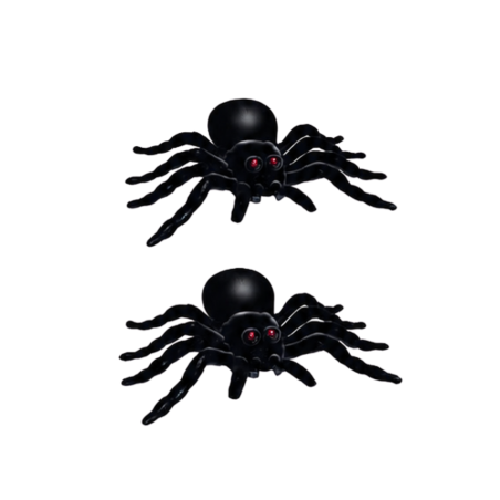 HALLO 2026 ARAÑA PLASTICA FLOCK PEQUEÑA PAQUETE POR 2  A123