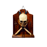 HALLO 2026 CALAVERA PENSATIVA 28CM MADERA A183